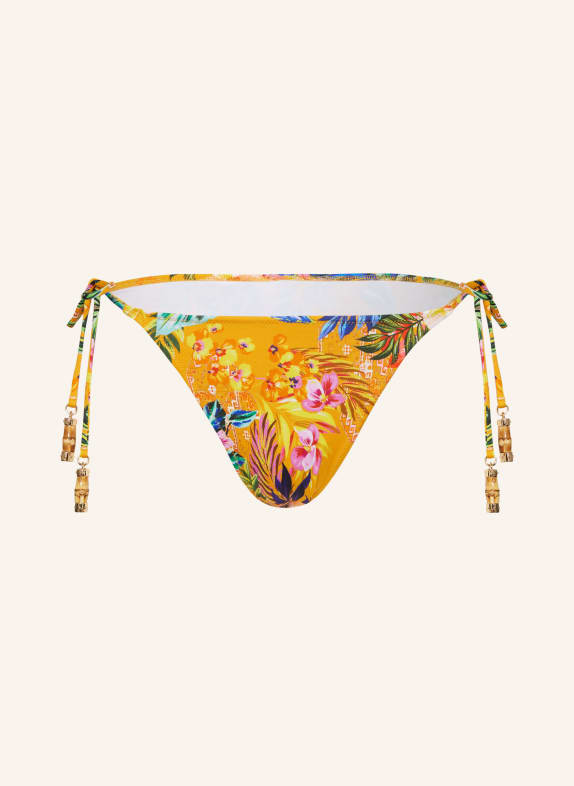 watercult Triangle bikini bottoms SUNSET FLORALS DARK YELLOW/ BLUE/ RED