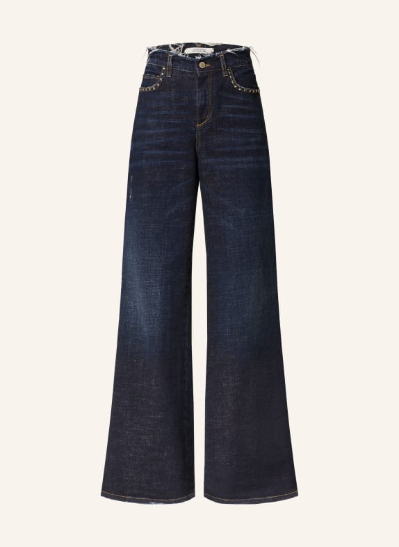 DOROTHEE SCHUMACHER Flared jeans DENIM ATTRACTION PANTS with rivets 887 TRUE DENIM BLUE
