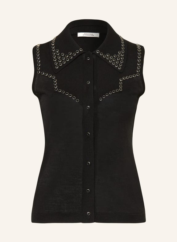 DOROTHEE SCHUMACHER Knit top REFINED ESSENTIALS TOP with rivets BLACK