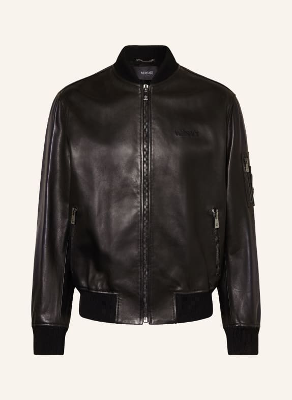VERSACE Leather jacket BLACK