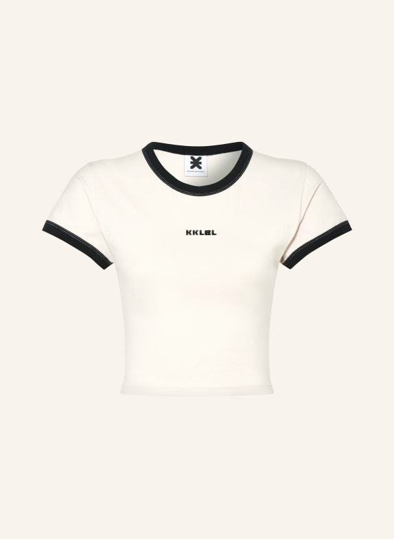 KARO KAUER Cropped-Shirt ROSÉ/ SCHWARZ