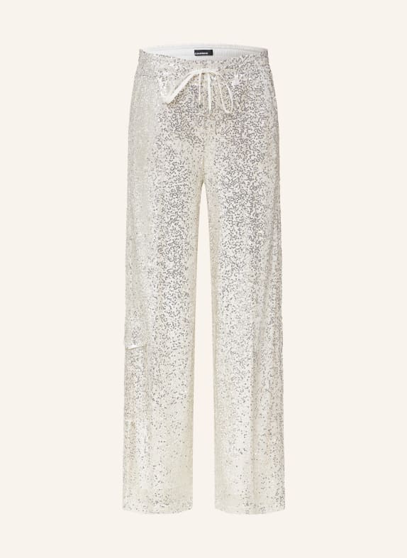 CAMBIO Wide leg trousers with sequins SILVER
