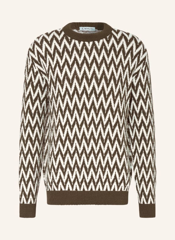 LANVIN Sweater KHAKI/ WHITE