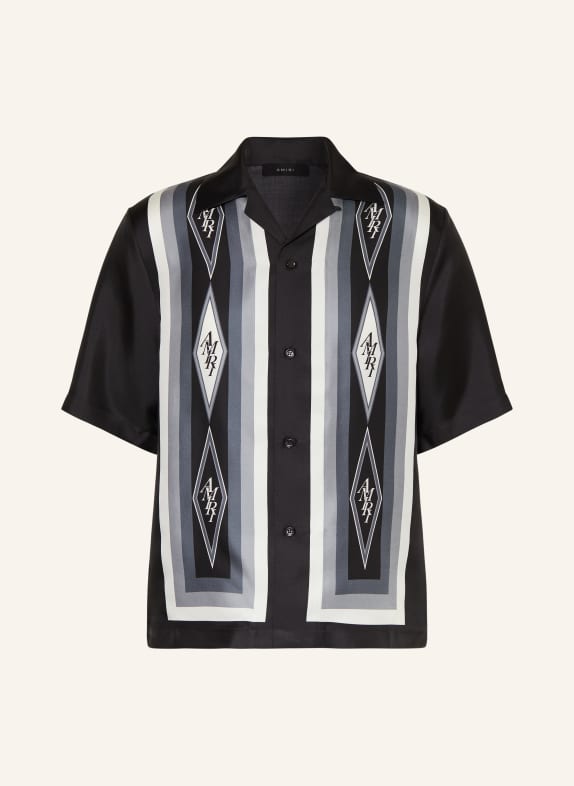 AMIRI Resort shirt DIAMOND comfort fit made of silk BLACK/ CREAM/ DARK GRAY