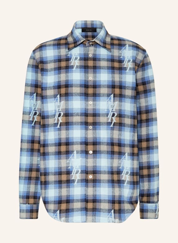 AMIRI Flannel shirt regular fit BLUE/ DARK BLUE/ BEIGE