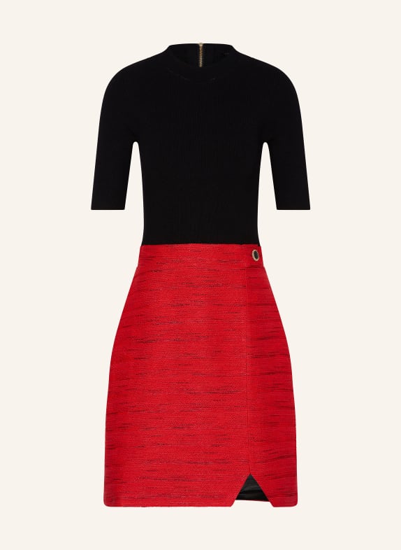 TED BAKER Dress BAILEA in mixed materials RED/ BLACK