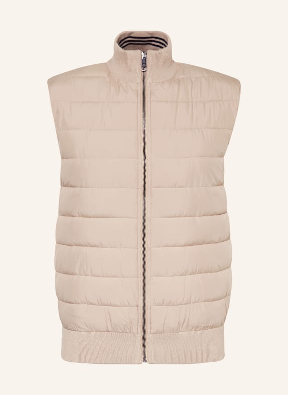TED BAKER Quilted vest DEJAS in mixed materials BEIGE