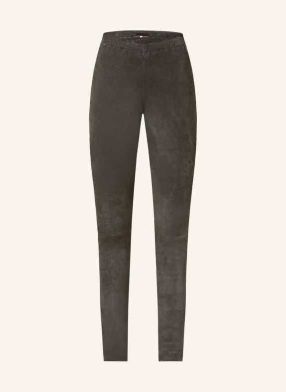 STOULS Leather trousers CAROLYN DARK GRAY