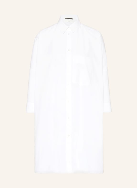 JIL SANDER Oversized shirt blouse with 3/4 sleeves WHITE