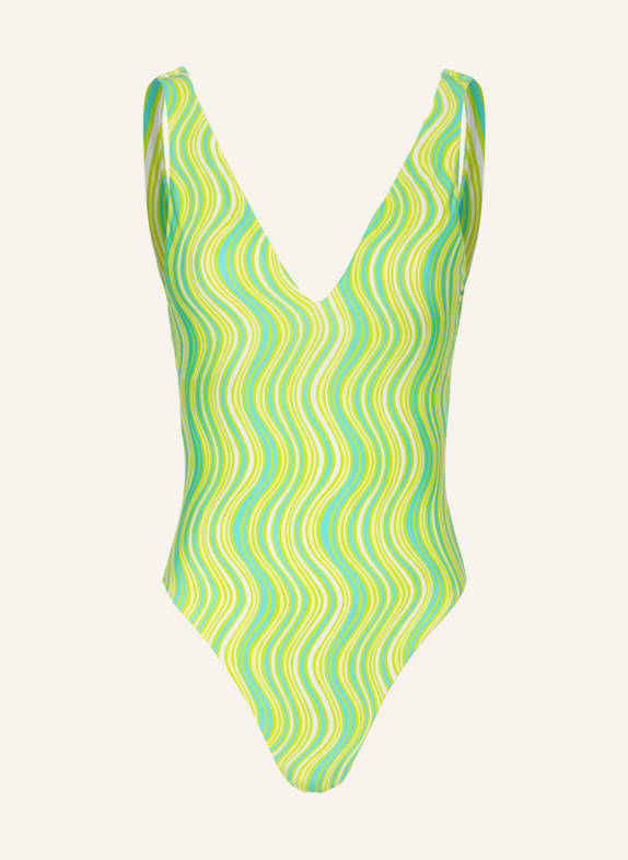 SEAFOLLY Swimsuit MOD SQUAD, reversible WHITE/ TURQUOISE/ LIGHT GREEN