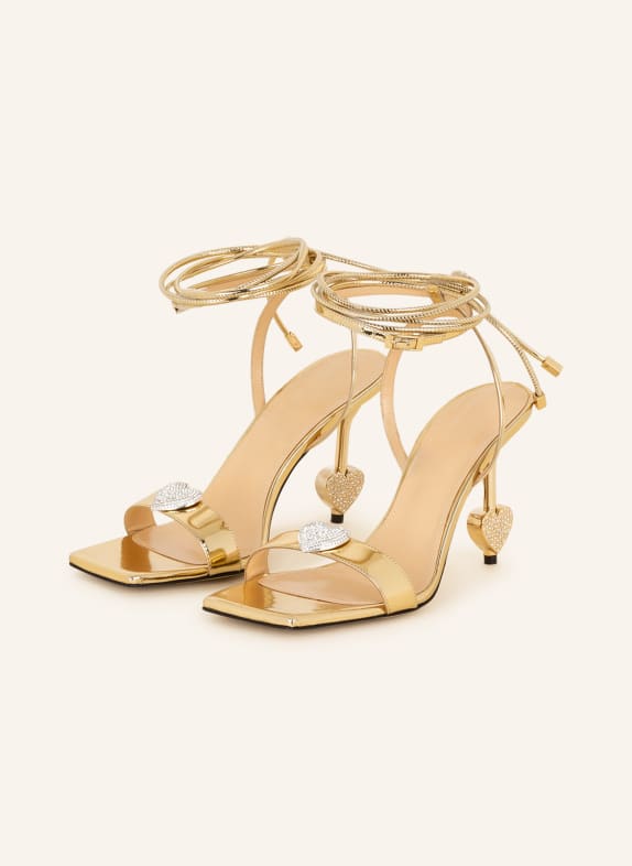 MACH & MACH Sandals AMBER with decorative gems GOLD