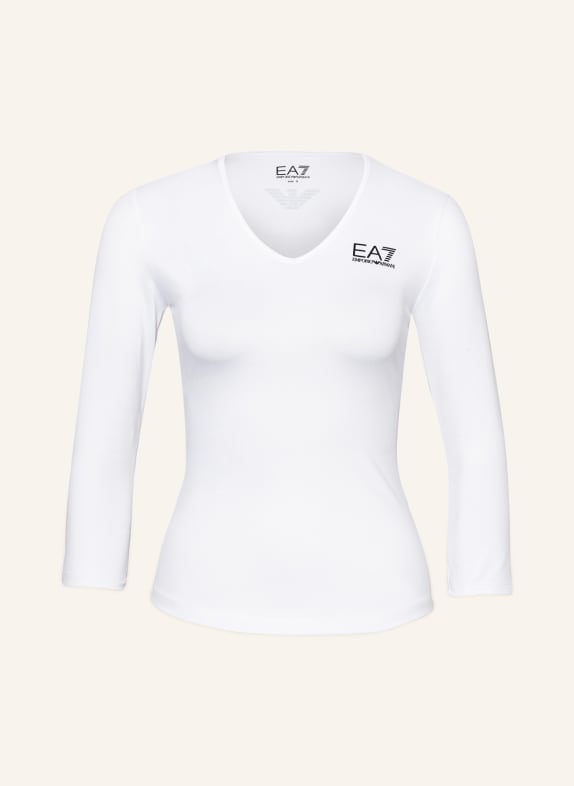 EA7 EMPORIO ARMANI Koszulka z długim rękawem BIAŁY