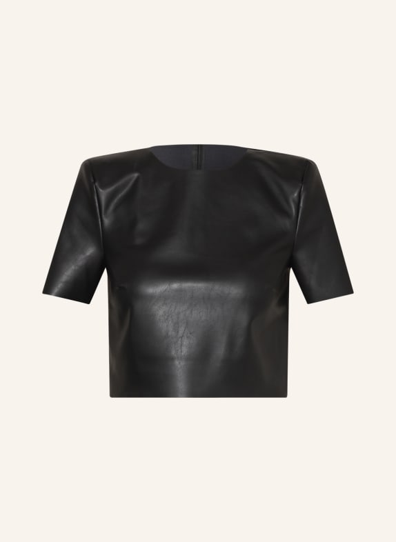 Wolford Cropped shirt in leather look BLACK