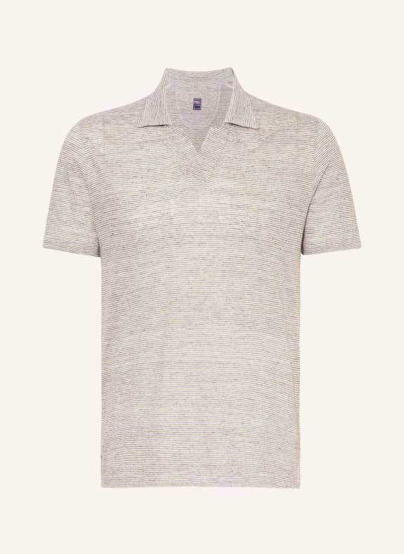 FEDELI Jersey-Poloshirt aus Leinen WEISS/ OLIV