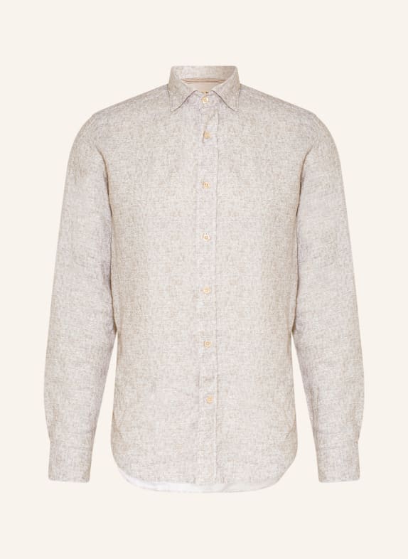 FIL NOIR Hemd TREVISO Shaped Fit CREME/ HELLBRAUN