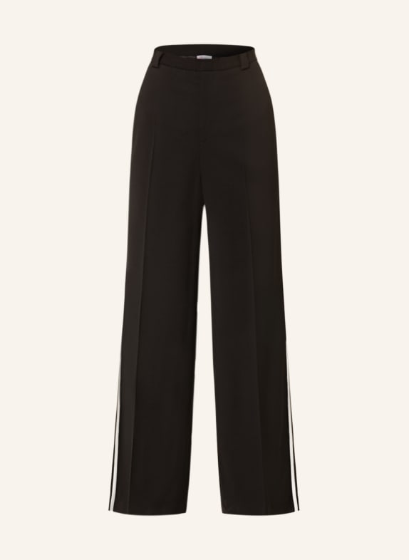 RED VALENTINO Wide leg trousers with tuxedo stripes