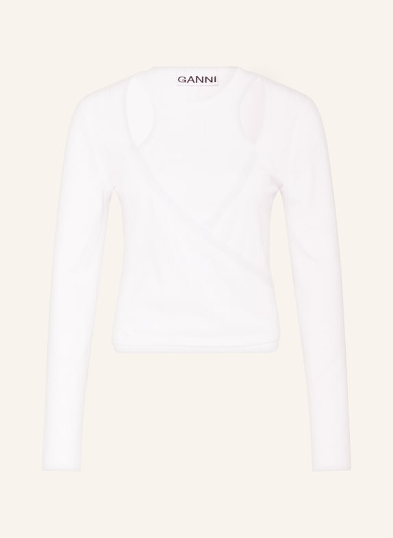 GANNI Wrap shirt WHITE