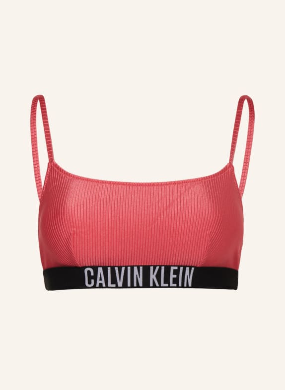 Calvin Klein Góra od bikini bustier INTENSE POWER MOCNORÓŻOWY/ CZARNY