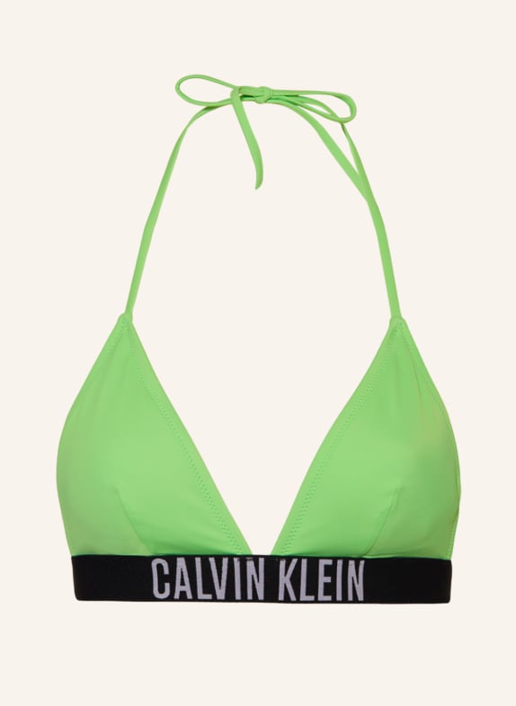 Calvin Klein Góra od bikini trójkątnego INTENSE POWER JASNOZIELONY
