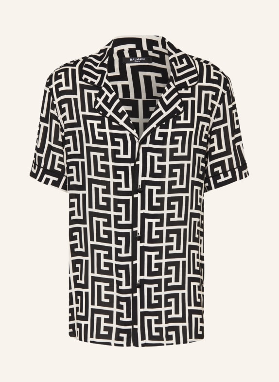 BALMAIN Resort shirt comfort fit BLACK/ WHITE