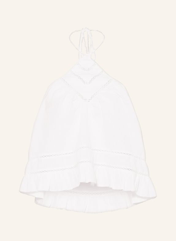 MARANT ÉTOILE Top LISIO with linen and ruffles WHITE