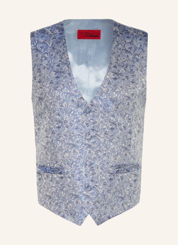 WILVORST Suit vest slim fit LIGHT BLUE/ DARK BLUE