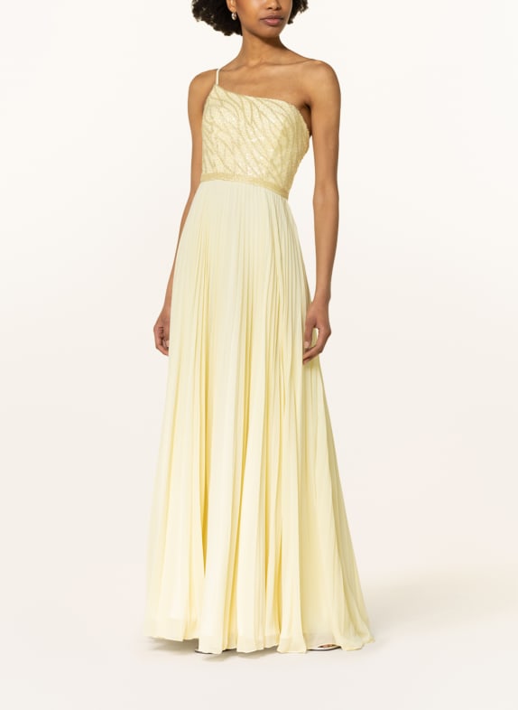 unique Evening dress with stole LIGHT YELLOW