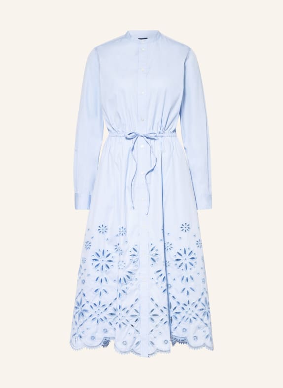 POLO RALPH LAUREN Košilové šaty s děrovanou výšivkou TMAVĚ MODRÁ