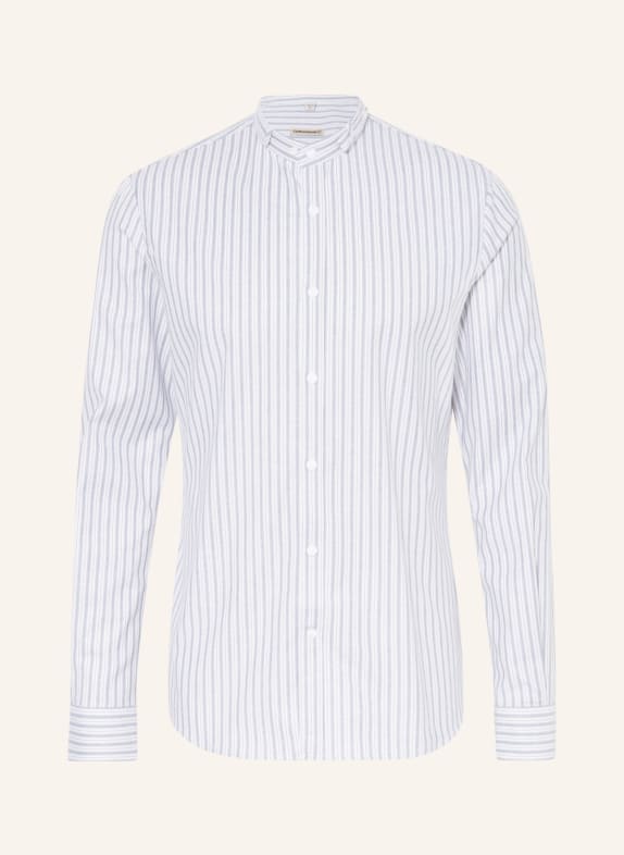 Gottseidank Trachten shirt LENZ regular fit with stand-up collar WHITE/ LIGHT PURPLE/ GREEN