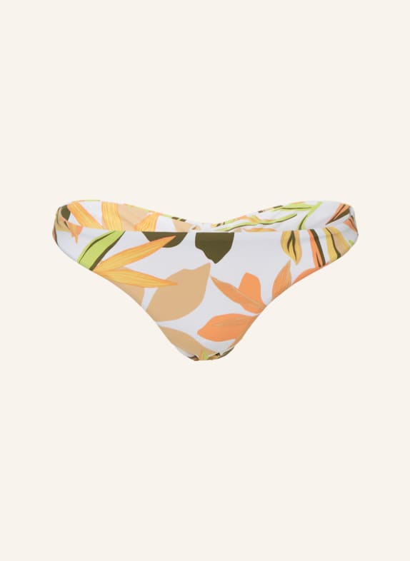 ROXY Brazilian bikini bottoms PRINTED BEACH CLASSICS WHITE/ BEIGE/ LIGHT ORANGE