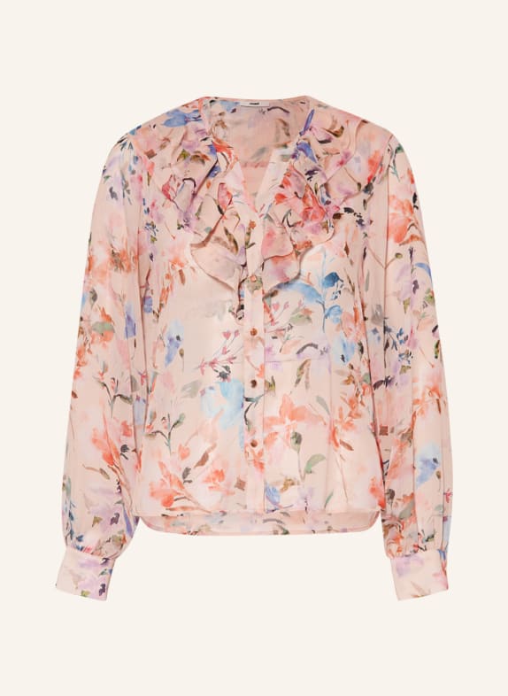 mavi Bluse mit Volants HELLROSA/ BLAU/ ROT