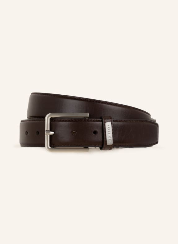 TED BAKER Leather belt WIZERD DARK BROWN