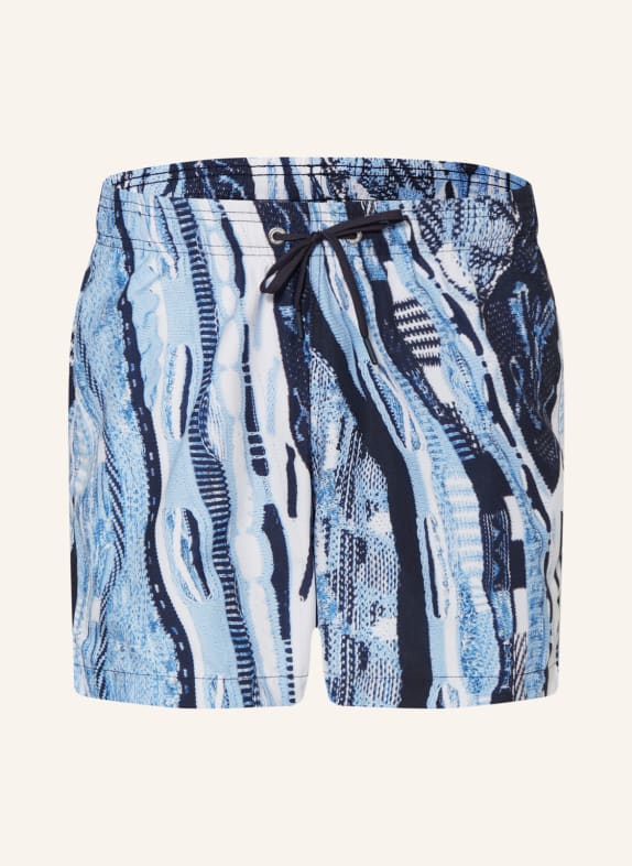 CARLO COLUCCI Swim shorts DARK BLUE/ LIGHT BLUE/ WHITE