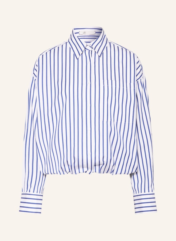 DOROTHEE SCHUMACHER Cropped shirt blouse WHITE/ BLUE