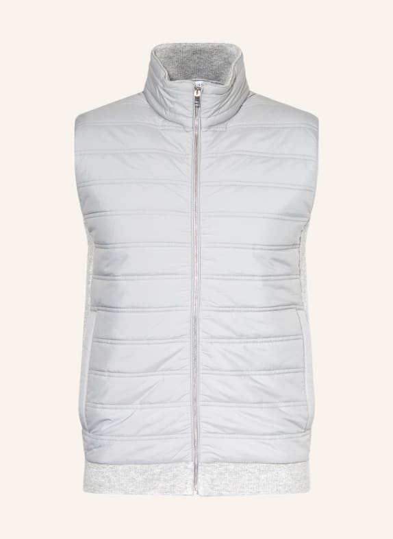 REISS Quilted vest WILLIAM in mixed materials LIGHT GRAY