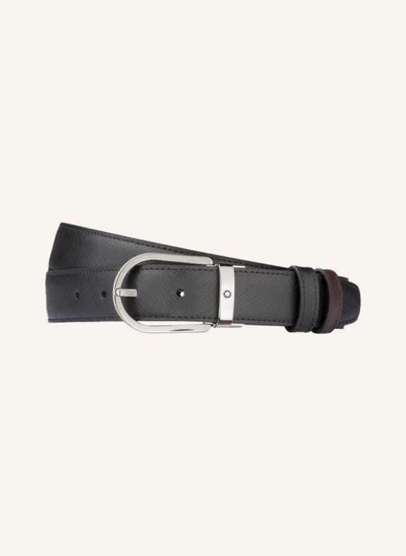 MONTBLANC Reversible belt BLACK/ DARK BROWN