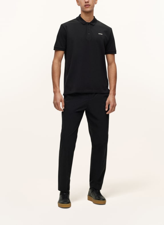 HUGO Piqué poloshirt DONOS Regular Fit ZWART