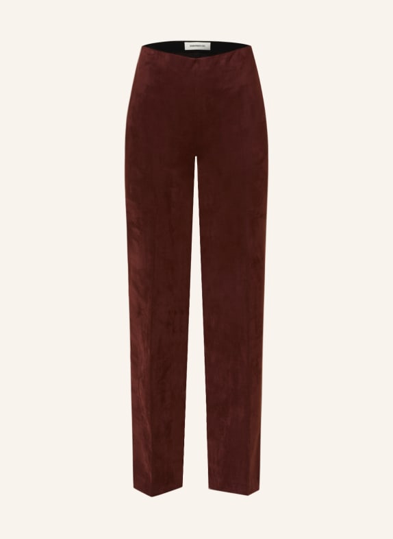 DRYKORN Wide leg trousers ALIVE in leather look DARK RED