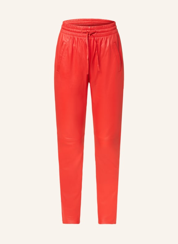 OAKWOOD Jogger style leather pants RED