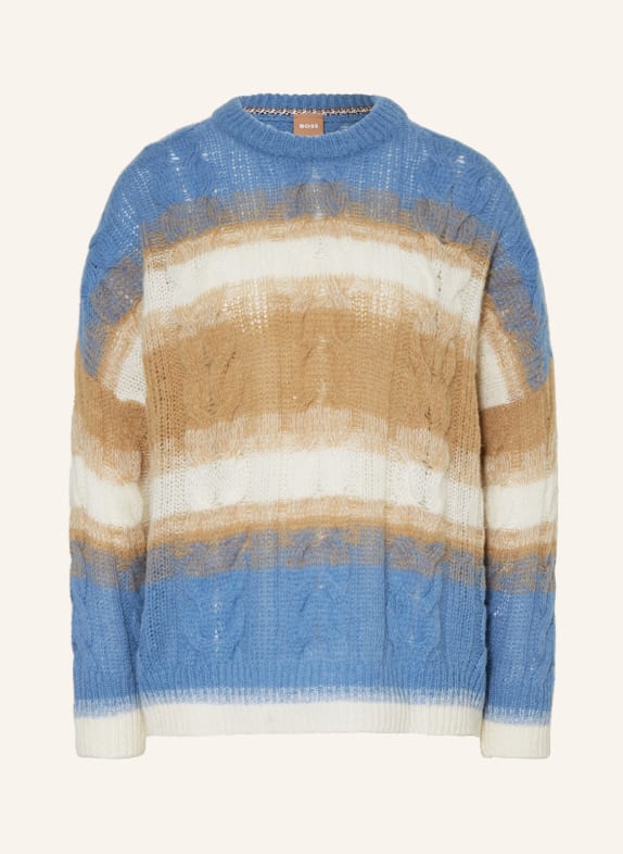 BOSS Sweater FALGUNI with alpaca LIGHT BLUE/ CREAM
