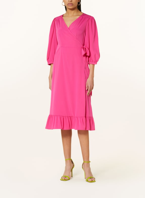 ONLY Wrap dress with 3/4 sleeves PINK