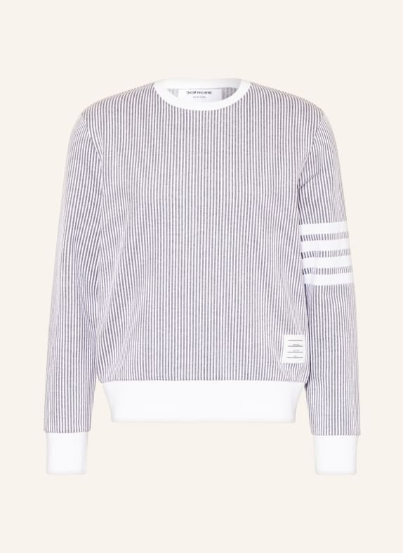 THOM BROWNE. Sweatshirt WEISS/ GRAU