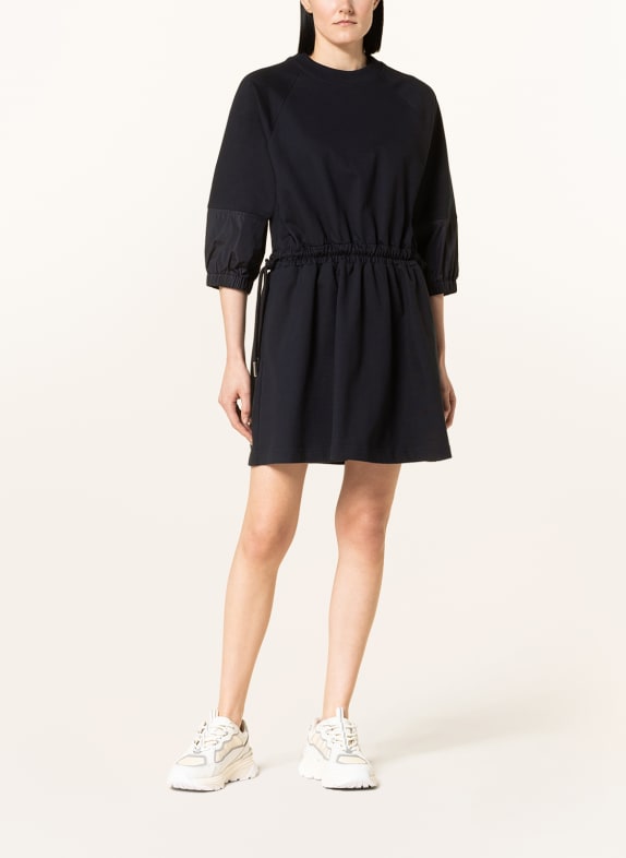 MONCLER Jersey dress with 3/4 sleeves DARK BLUE