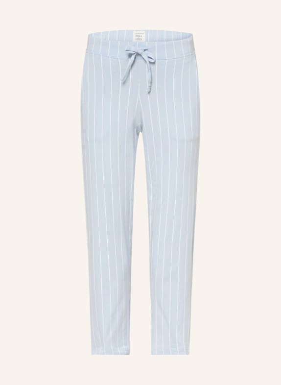 SCHIESSER 3/4 pajama pants MIX+RELAX LIGHT BLUE/ WHITE