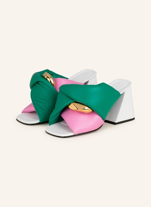 JW ANDERSON Mules CHAIN TWIST PINK/ GREEN/ WHITE
