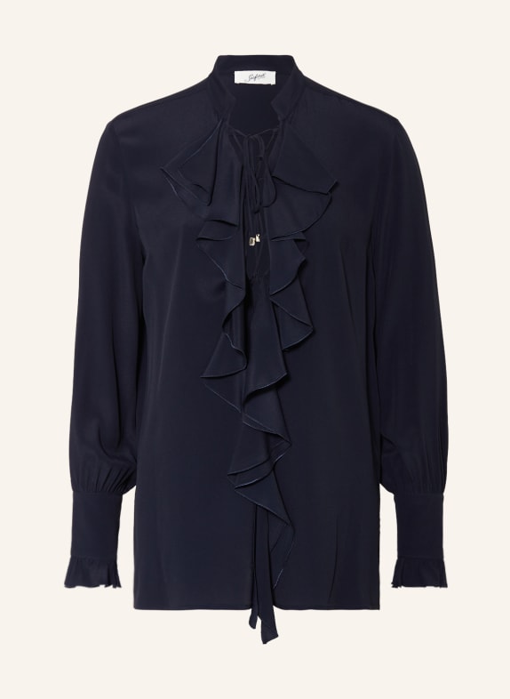 Seafarer Blouse MILLY with frills and silk DARK BLUE