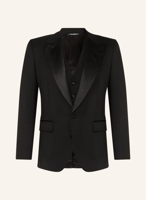 DOLCE & GABBANA Suit extra slim fit with tuxedo stripe N0000 NERO