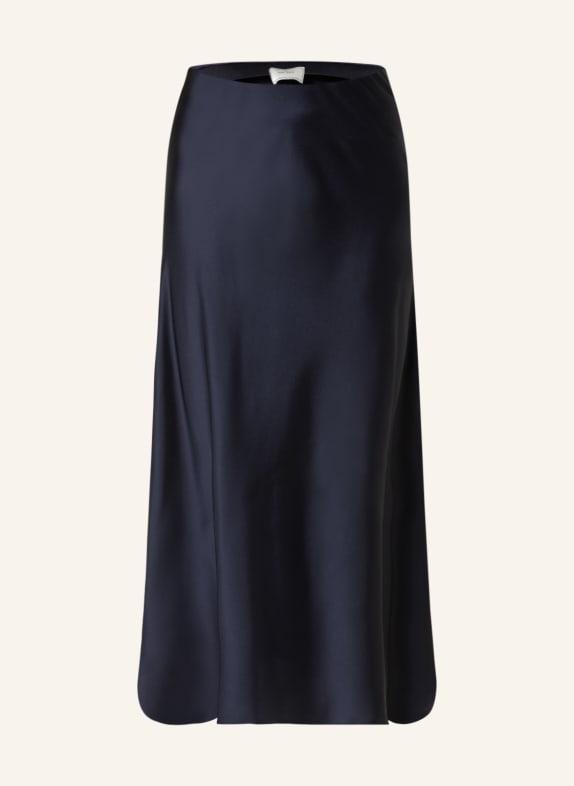 NEO NOIR Saténová sukně BOVARY TMAVĚ MODRÁ