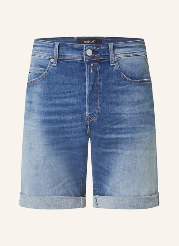 REPLAY Szorty jeansowe tapered fit 009 MEDIUM BLUE