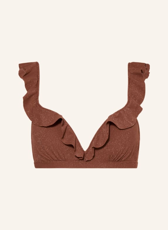 BEACHLIFE Bügel-Bikini-Top ROUGE SHIMMER mit Glitzergarn DUNKELROT